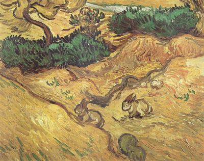 Vincent Van Gogh Field with Two Rabbits (nn04)